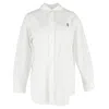 Sandro Embroidered Button-down Shirt In White Cotton In White