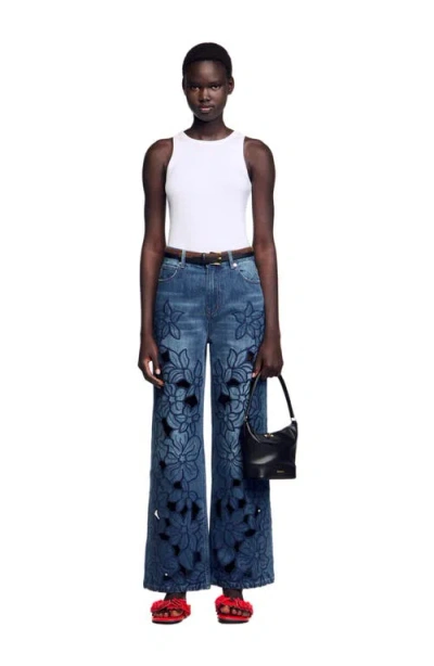 Sandro Embroidered Jeans