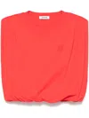 Sandro Embroidered-logo Top In Red