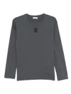 Sandro Langarmshirt Mit Stickerei In Gray