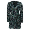 Sandro Embroidered Mini Long Sleeve Dress In Multicolor Polyester In Multi