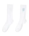 Sandro Womens Naturels Logo-embroidered Ribbed Cotton-blend Socks In White