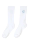 Sandro Womens Naturels Logo-embroidered Ribbed Cotton-blend Socks In White