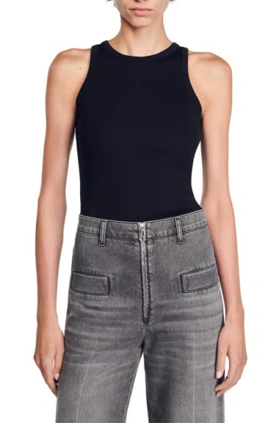 SANDRO SANDRO EMBROIDERED VEST TOP