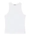 Sandro Womens Naturels Round-neck Sleeveless Cotton T-shirt In White