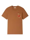 Sandro Embroidered Horse Cotton T-shirt In Brown