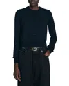 Sandro Emile Ruffled Cardigan In Blue