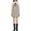 Sandro Emine Herringbone Lace Accent Minidress In Multi