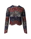 Sandro Esty Lace Top In Multicolor Cotton Lace In Multi