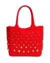 Sandro Eulalia Studded Crochet Mesh Tote Bag In Pattern