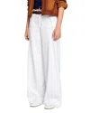 Sandro Everly Pleated Wide Leg Jeans In White In White