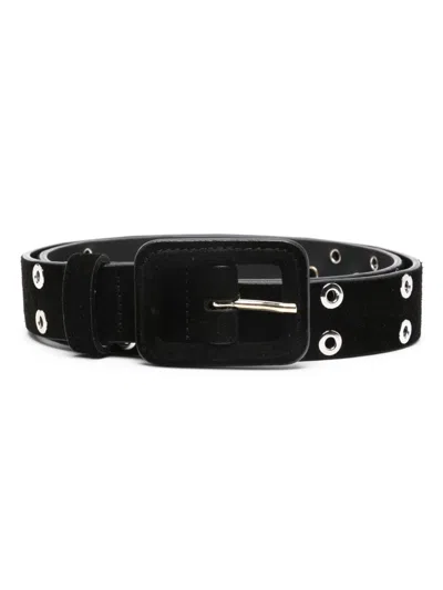 Sandro Eyelet-detailed Belt In Black