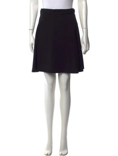 Pre-owned Sandro Eyelet Trim Mini Skirt In Black