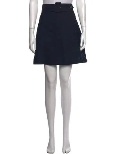 Pre-owned Sandro Eyelet Trim Mini Skirt In Blue