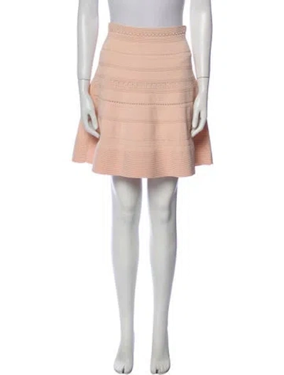 Pre-owned Sandro Eyelet Trim Mini Skirt In Neutral