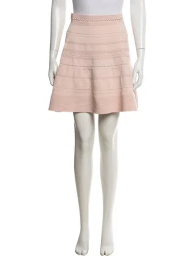 Pre-owned Sandro Eyelet Trim Mini Skirt In Pink