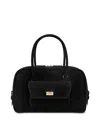 Sandro Womens Black Ezmeh Suede Top-handle Bag In Black