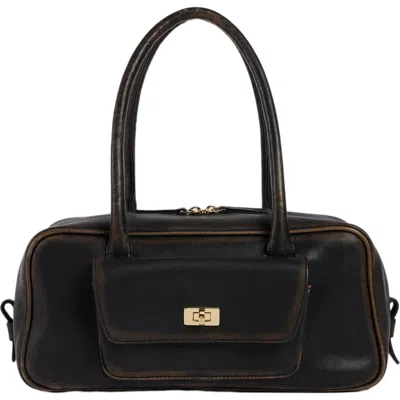 Sandro Ezmehralda Leather Bag In Brown