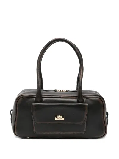 Sandro Ezmehralda Leather Shoulder Bag In Blue