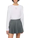 Sandro Ezrane Embroidered Long Sleeve Tee In White