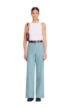 Sandro Faded High Rise Wide Leg Jeans In Blue Jean In Blue