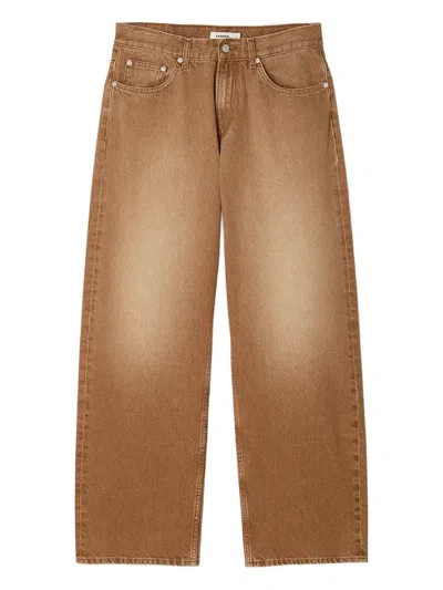 Sandro Faded Jeans In Brown