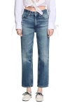 Sandro Faded High Rise Jeans In Blue Jean In Blue Jean