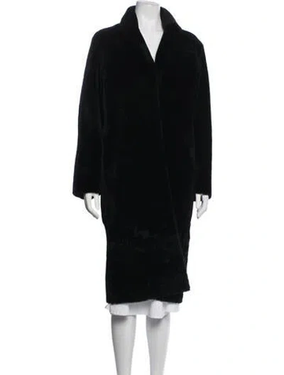 Pre-owned Sandro Faux Fur Coat In Black