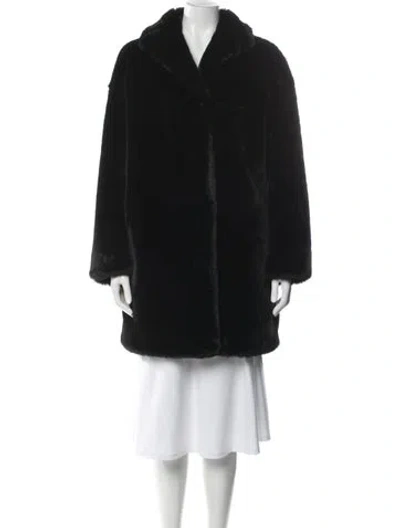 Pre-owned Sandro Faux Fur Coat In Blue