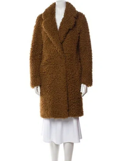 Pre-owned Sandro Faux Fur Coat In Brown
