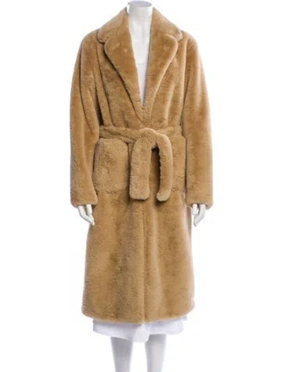Pre-owned Sandro Faux Fur Coat In Neutral