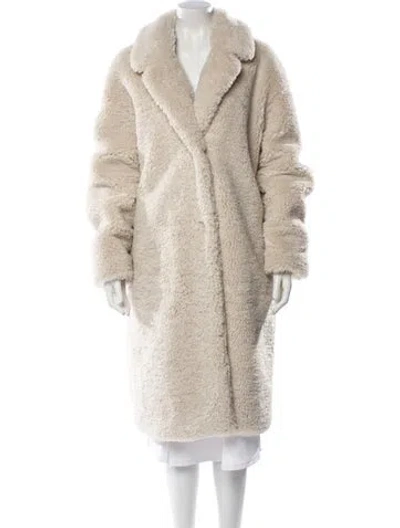 Pre-owned Sandro Faux Fur Coat In Neutral