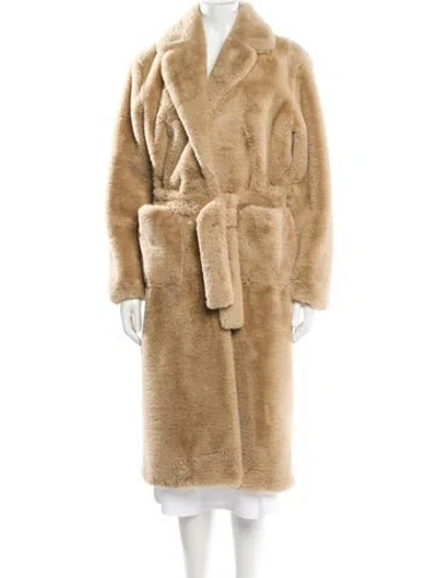 Pre-owned Sandro Faux Fur Coat In Neutral