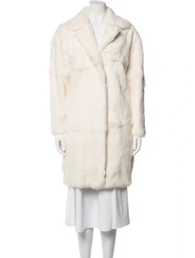 Pre-owned Sandro Faux Fur Coat In Neutrals