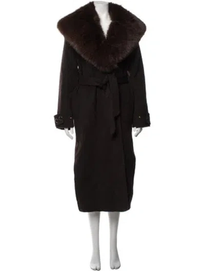 Pre-owned Sandro Faux Fur Coat W/ Tags In Brown