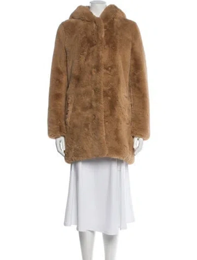 Pre-owned Sandro Faux Fur Faux Fur Jacket In Neutral