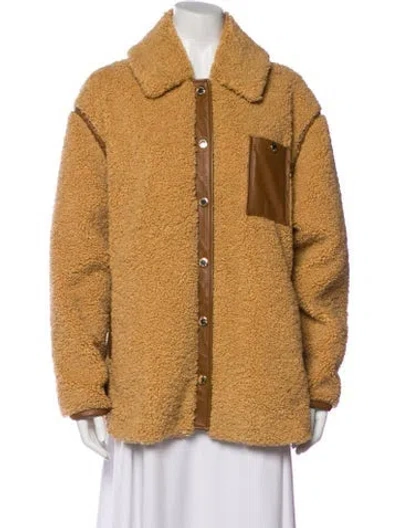 Pre-owned Sandro Faux Fur Jacket In Neutrals