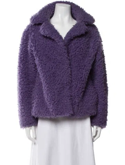 Pre-owned Sandro Faux Fur Jacket In Purple