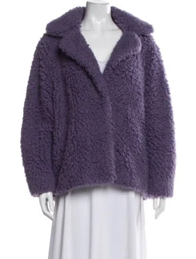 Pre-owned Sandro Faux Fur Jacket In Purple