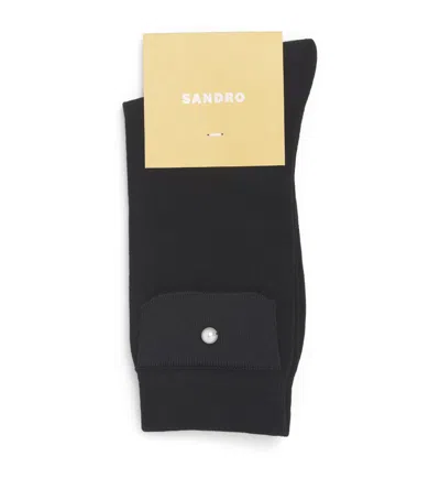 Sandro Faux Pearl Socks In Black
