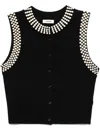 Sandro Faux-pearl Vest In 黑色
