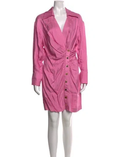 Pre-owned Sandro Faux Shearling Mini Dress W/ Tags In Pink