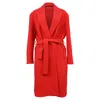 Sandro Felted Coat With Belt In Red Wool In Red