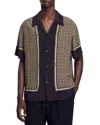 Sandro Fence Short Sleeve Shirt In Brown