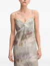 Sandro Ferrone Abstract-print Maxi Dress In Gray