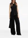 Sandro Ferrone Asymmetric Draped Jumpsuit In Black