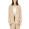 Sandro Ferrone Beige Polyester Blazer In Neutral