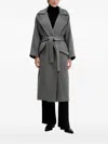 Sandro Ferrone Belted Coat In Gray