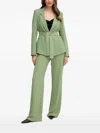 Sandro Ferrone Belted Notched-lapel Top In Green