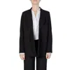 Sandro Ferrone Black Polyester Blazer In Black